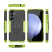 Samsung Galaxy S23 FE 5G Tire Texture TPU + PC Phone Case with Holder - Green - 2