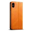 iPhone X/XS Suteni J02 Oil Wax Wallet Leather Phone Case - Khaki - 3