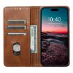 Suteni J02 Oil Wax Wallet Leather Phone Case for iPhone X/XS - Brown - 4
