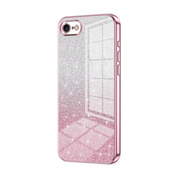 iPhone SE 2022/2020/8/7 Pink Glitter Electroplated Case - 1