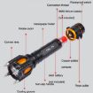 LED T6 Rechargeable Flashlight with Car Safety Hammer - 3