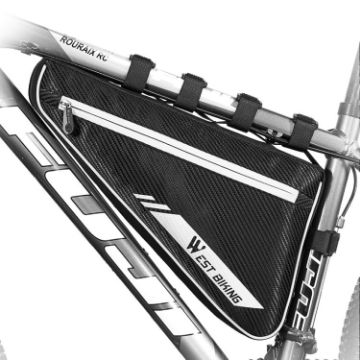 West Biking 4L Bicycle Triangle Bag - Black - 1