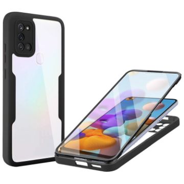 Samsung Galaxy A21s Acrylic + TPU 360 Shockproof Case - Black - 1