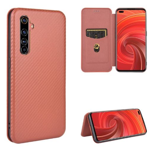 OPPO Realme X50 Pro/X50 Pro 5G Carbon Fiber Texture Case (Brown) - 1