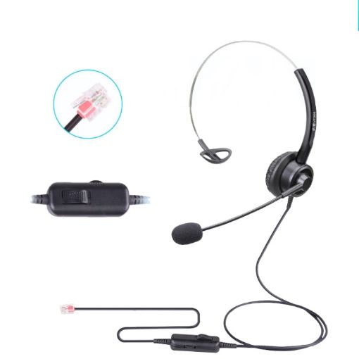VT200 Single Ear Telephone Headset Operator Headset With Mic - 1