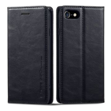 LC.IMEEKE RFID Anti-theft Leather Phone Case for iPhone SE 2022/SE 2020/8/7 - Black - 1