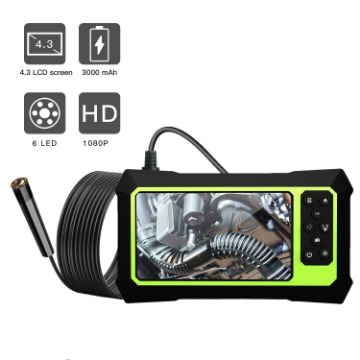 8mm 1080P IP68 Waterproof Endoscope, 4.3" Screen, Dual Camera - 1