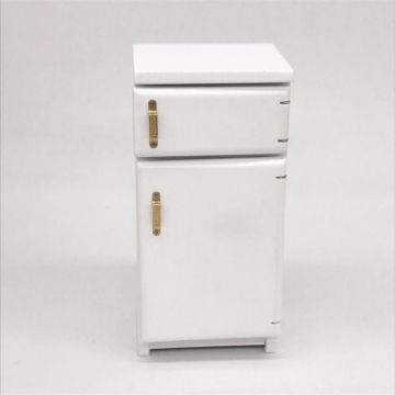 1:12 Doll House Mini Kitchen Refrigerator - White - 1