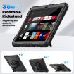 Samsung Galaxy Tab A9+ Silicone + PC Tablet Case with Shoulder Strap - Black - 5