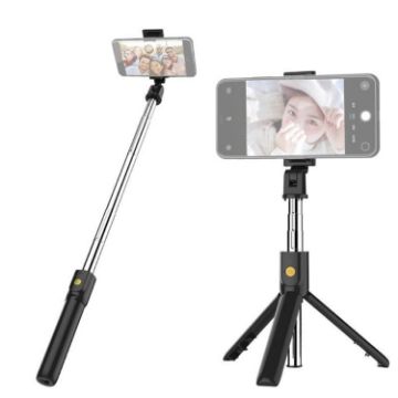 K07 Bluetooth Selfie Stick Tripod - Black - 1