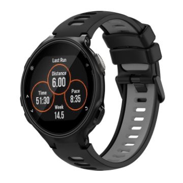 Garmin Forerunner 735/735XT Silicone Watch Band - Black/Grey - 1