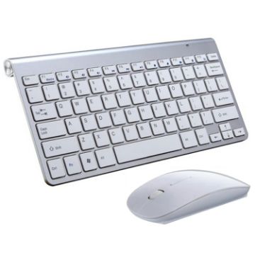 Mini Wireless Keyboard Mouse Set - Silver - 1