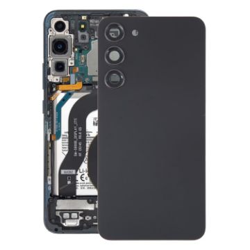 Samsung Galaxy S23+ SM-S916B OEM Glass Battery Back Cover with Camera Lens Cover - Black - 1