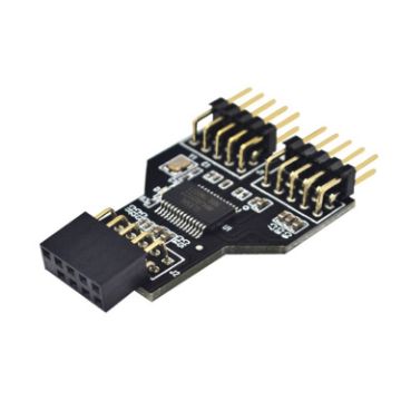 9 Pin USB Header Female to 2 Male Board Adapter - 1