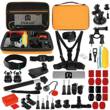PULUZ 53 in 1 Ultimate Combo Kit for GoPro - Chest Strap, Suction Cup Mount - 1