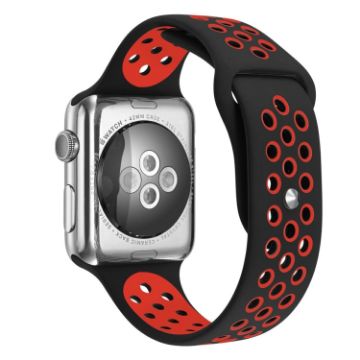 Apple Watch Ultra 49mm Silicone Sport Band Black Red - 1