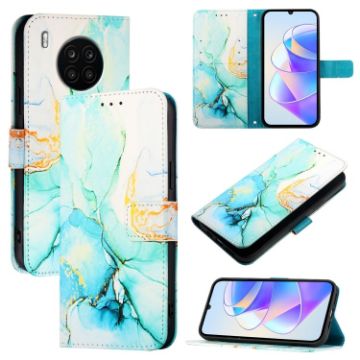 For Honor 50 Lite/Huawei nova 8i PT003 Marble Pattern Flip Leather Phone Case - 1