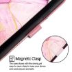 For Honor 200 Lite Marble Pattern Flip Leather Phone Case - Pink Purple Gold - 4