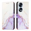 For Honor 70 PT003 Marble Pattern Flip Leather Phone Case White Purple - 2