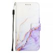 For Honor 70 PT003 Marble Pattern Flip Leather Phone Case White Purple - 3