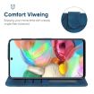 Samsung Galaxy A71 5G Blue Leather Phone Case - Geometric Lines - 4