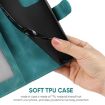 Samsung Galaxy A50 Green Leather Phone Case - Geometric Lines Skin Feel - 6
