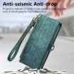Green Geometric Zipper Wallet Leather Case for Realme 8/8 Pro - 5