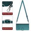 Oukitel C51 Cat Rat Embossed Pattern RFID Leather Phone Case - Peacock Green - 3