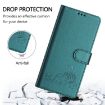 TCL 50XE 5G Cat Rat Embossed Pattern RFID Leather Phone Case - Peacock Green - 4