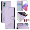 Ulefone Note 14 Cat Rat Embossed Pattern RFID Leather Phone Case - Purple - 1