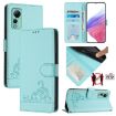 Ulefone Note 14 Cat Rat Embossed Pattern RFID Leather Phone Case - Mint Green - 1