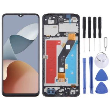 ZTE Blade A34 LCD Screen Digitizer Full Assembly with Frame - Black - 1