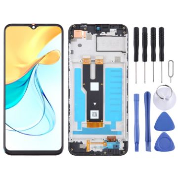 ZTE Axon 50 Lite 8050 LCD Screen Digitizer Full Assembly with Frame - Black - 1