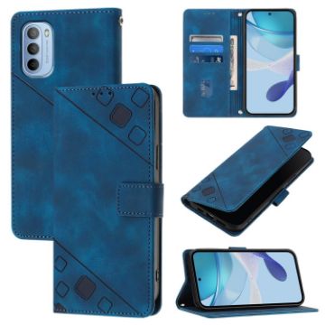 Motorola Moto G31/G41 Blue Leather Phone Case - Skin Feel Embossed - 1
