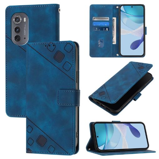 Motorola Edge 2022/Edge 5G UW 2022 Blue Leather Phone Case - 1