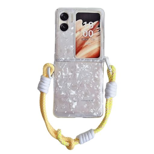 OPPO Find N2 Flip Phone Case with Rainbow Bracelet - White - 1