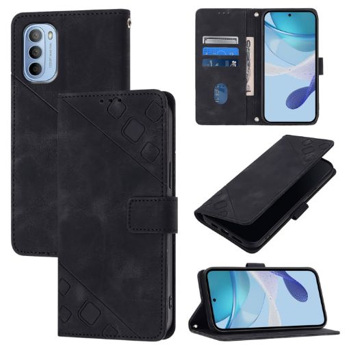 Motorola Moto G31/G41 Embossed Leather Phone Case - Black - 1