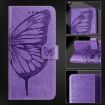 Samsung Galaxy A20e/A10e Embossed Butterfly Leather Phone Case - Light Purple - 5