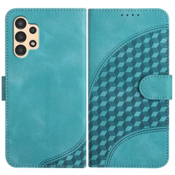 Samsung Galaxy A13 4G Elephant Head Embossed Leather Case - Light Blue - 1