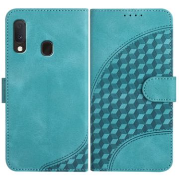 Samsung Galaxy A20e/A10e Elephant Head Embossed Phone Leather Case - Light Blue - 1