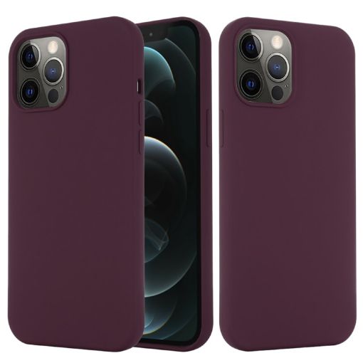 iPhone 15 Pro Max Shockproof Silicone Magsafe Phone Case - Plum Color - 1