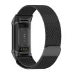 Black Milan Magnetic Metal Steel Mesh Band for Fitbit Charge 6 - 2