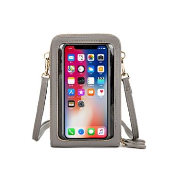 SJ617 Touch Screen Phone Bag Single-shoulder Bag Gray - 1