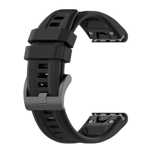 Garmin Fenix 6 Pro 22mm Silicone Watch Band - Black - 1