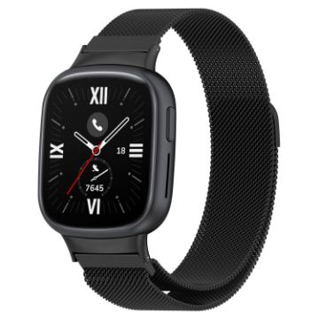 For Honor Watch 4 Milan Magnetic Steel Mesh Band - Black - 1