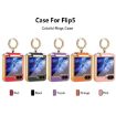 Samsung Galaxy Z Flip5 Colorful PU Phone Case with Ring Holder - Black - 2