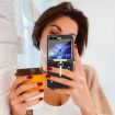 Samsung Galaxy Z Flip5 Colorful PU Phone Case with Ring Holder - Black - 6