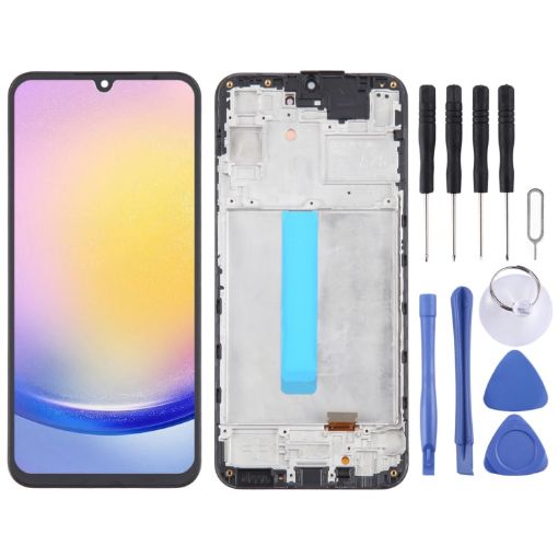 Samsung Galaxy A25 SM-A256B OLED LCD Screen Digitizer Assembly with Frame - 1