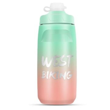 WEST BIKING 620ML Bicycle Water Bottle - Green Pink Gradient - 1