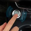 Audi Car Engine Start Key Push Button Ring Trim Aluminum Alloy Sticker (Silver) - 9